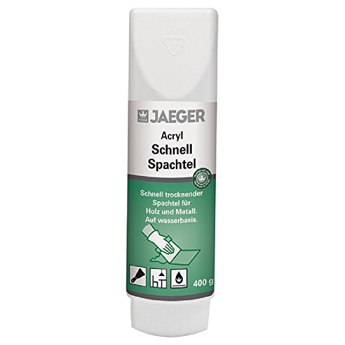 Jaeger Acryl Schnellspachtel, Fleck- und Flächenspachtel, weiss, 400 g Tube von Jaeger