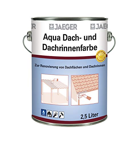 Aqua Dach- und Dachrinnenfarbe, rotbraun, 2,5 l von Jaeger