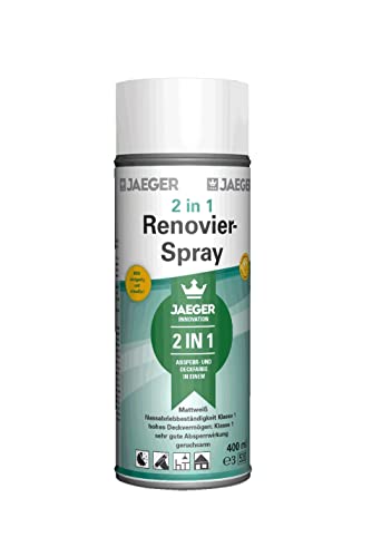 Jaeger Kronen Renovierspray 424, 2in1 Deck- und Absperrspray weiss (RAL9016), 400ml von Jaeger