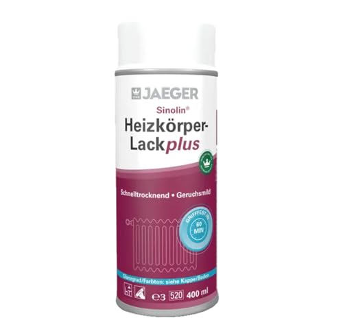 Jaeger Sinolin Heizkörperlackspray PLUS 400ml, weiß oder anthrazitgrau (WEISS (9016) seidenglänzend) von Jaeger