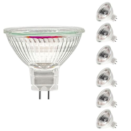 Jaenmsa MR16 Halogen Leuchtmittel, Halogen 12V 35W, GU5.3 Halogenstrahler 2700K Warmweiß, MR16 Halogenlampen Dimmbar, Halogen Reflektor Glühbirne Glühlampen Bi-Pin, Deckenglühbirnen 420LM 6er Pack von Jaenmsa