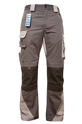 Jah 2110 Cargo-Bundhose 5 StückPolyester/Baumwolle Cordura grau/schwarz Gr. 48 von Jah