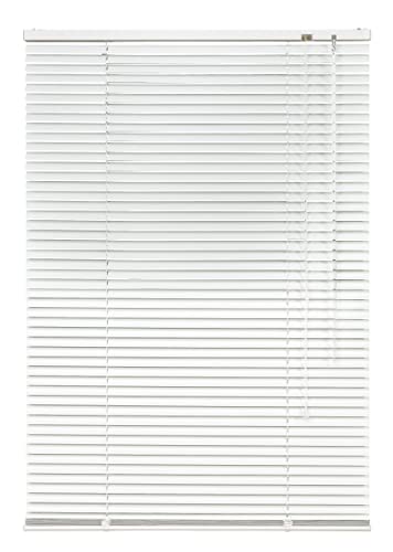 Alu Jalousie weiß - Breite 40 bis 240 cm - Höhe 130/160 / 220 cm - Tür Fenster Rollo Jalousette Aluminium Fensterjalousie Lamellen Metall (100 x 130 cm) von JalousieCrew