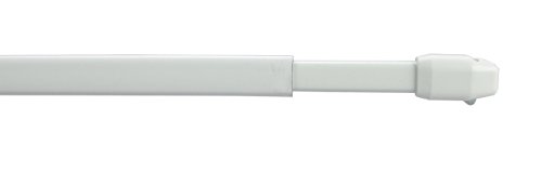 JalousieCrew 2 Stück Vitragestange Scheibengardinen Stange Farbe weiß - 30-180 cm ausziehbar (50-90 cm) von JalousieCrew