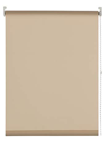 JalousieCrew Kettenzugrollo Seitenzug Rollo Farbe Sand dunkel beige - Breiten 40-240 cm - Länge 190 cm und 275 cm Blickdicht Blickschutz Tür Fenster (110 x 275 cm) von JalousieCrew