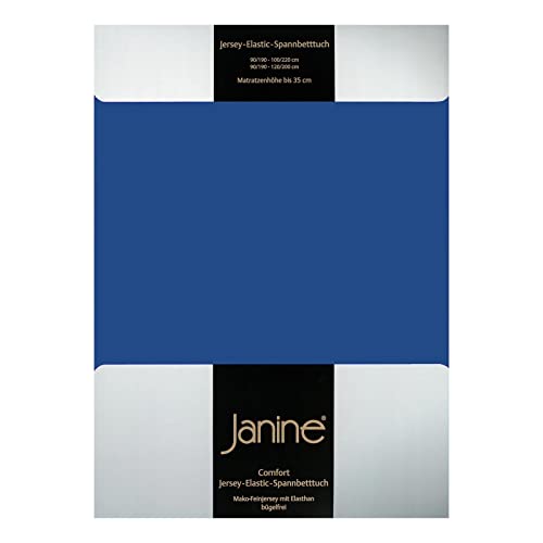 Janine Design Jersey Elastic Spannbetttuch Royalblau, 90x190 cm - 100x220 cm von Janine Design