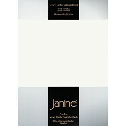 Janine Elastic-Jersey-Spannbetttuch 5002 Fb 09 Ecru 180x200-200x220 von Janine Design