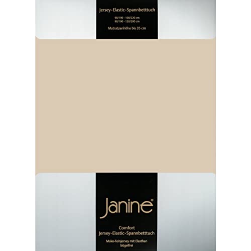 Janine Elastic-Jersey-Spannbetttuch 5002 Fb 29 Sand 180x200-200x220 von Janine Design