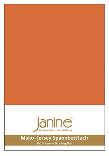 Janine Spannbetttuch 5007 Mako Jersey 140/200 bis 160/200 cm rost-orange Fb. 67 von Janine