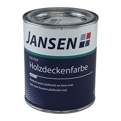 Jansen ISO-HDF Holzdeckenfarbe matt weiß 750ml Grund und Deckanstrich von Jansen