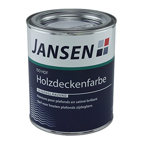 Jansen ISO-HDF Holzdeckenfarbe weiß 750ml seidenglänzend Grund und Deckanstrich von Jansen