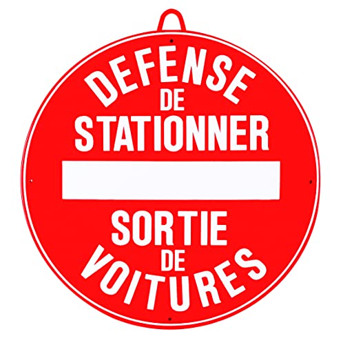 Januel Schild, Aufschrift "Défense de Stationner", 28 cm, rot, weiß, PVC, 5 mm, UV-beständig von januel
