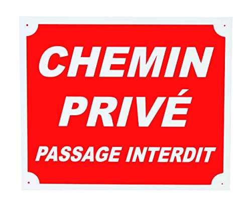 Januel Schild für Privatweg, Passage verboten, 30 x 25 cm, Rot & Weiß, Aluminium 0,5 mm, UV-beständig von januel