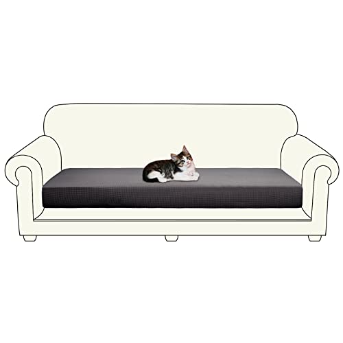 Jaotto Sofa Sitzkissenbezug Stretch 3 Sitzer Sofabezug Stretch L-Form Sofa Kissenbezüge Separater rutschfest Jacquard Universal Sofa Überzug Für Sofa Sitzkissen Sofa Cover(3 Vergrößerter,Grau) von Jaotto