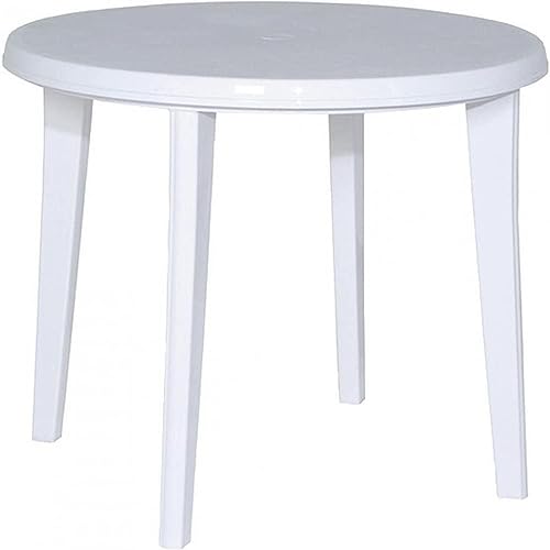 JARDIN 137212 Tisch Lisa, Vollkunststoff ø 90 x H 73 cm, weiß von Jardin