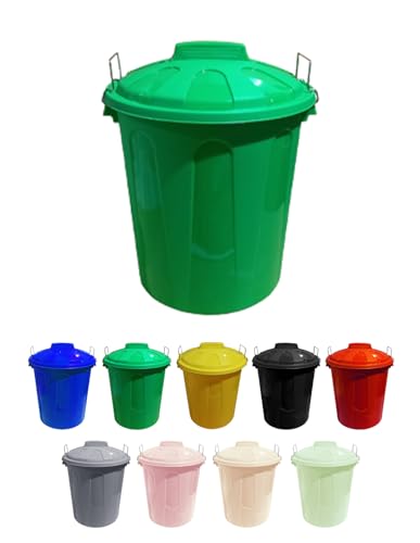 Jardin202 - Mülleimer aus Kunststoff mit Deckel | Aufbewahrungseimer und Recycling | Hohe Festigkeit | 50 Liter (grün) von Jardin202
