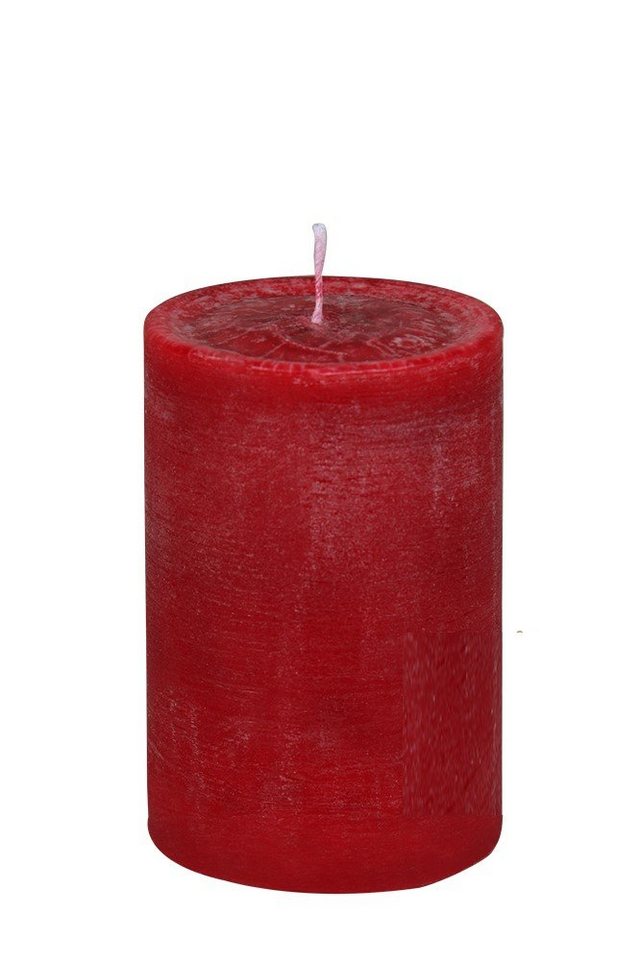 Jaspers Kerzen Rustic-Kerze Nordische Reifkerzen antik-rot Ø 80 x 200 mm, 1 von Jaspers Kerzen