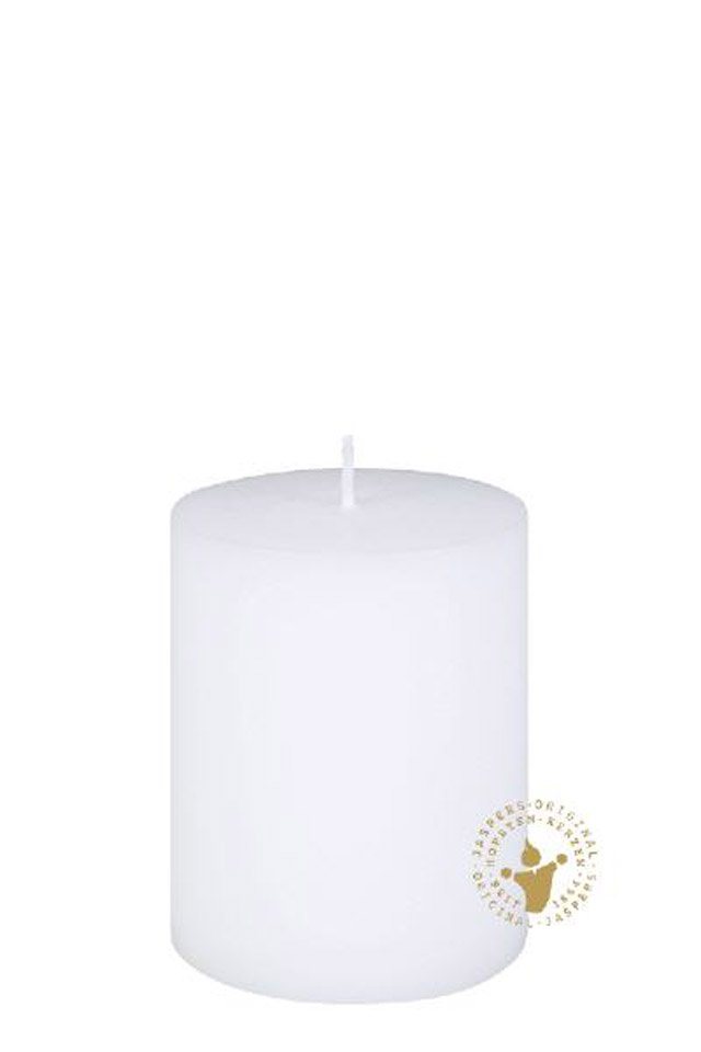 Jaspers Kerzen Rustic-Kerze Flachkopf-Stumpe Boutque weiß Ø 80 x 150 mm, 1 von Jaspers Kerzen