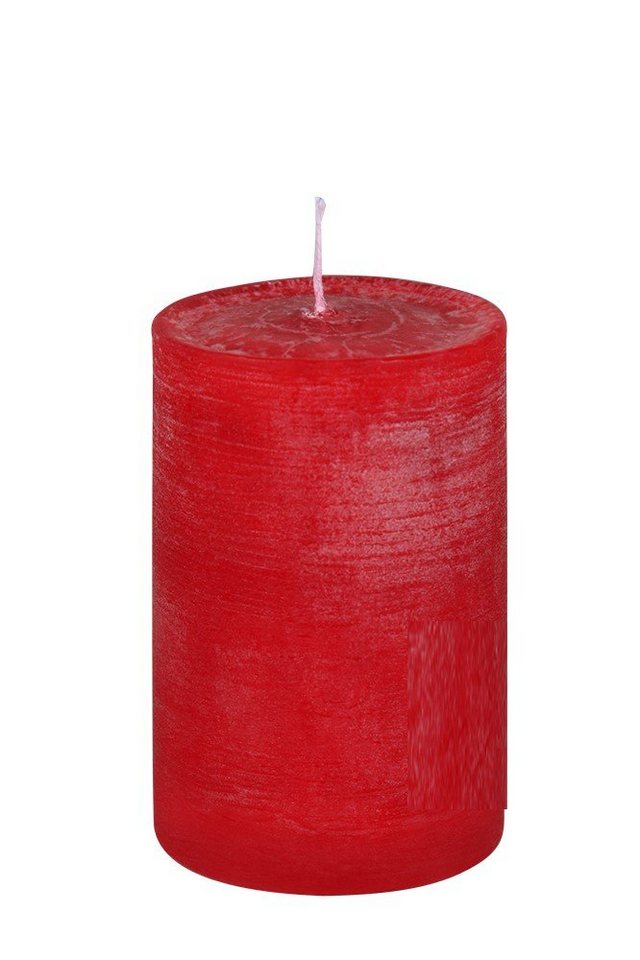 Jaspers Kerzen Rustic-Kerze Nordische Reifkerzen rot Ø 80 x 100 mm, 1 Stück von Jaspers Kerzen