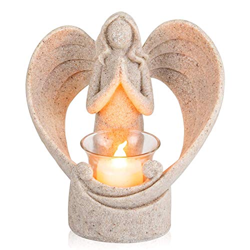 Jatour Engel Statue Kerzenhalter, Sympathie-Geschenk zum Gedenken an den geliebten Menschen, Gedenkgeschenke für den Verlust eines geliebten Menschen, Beileid, Beerdigung, Erinnerung, Trauer von Jatour