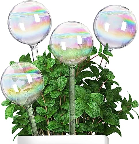 Jazlyvex Bewässerungskugeln, 4 Stück Transparent Glas Wasserspender Pflanzen Selbstbewässerung, Pflanzenbewässerer für Zimmerpflanzen von Jazlyvex