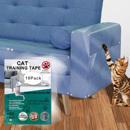 Kratzschutz Sofa Katze, 10er Set Selbstklebend Anti Kratz Folie Katzen für Tür Wand von Jazlyvex