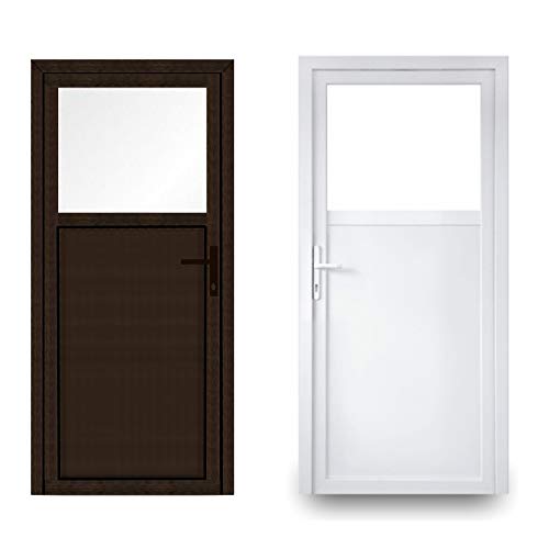 EcoLine Nebentür - Nebeneingangstür - Tür - 2-Fach, 1/3 Glas, 2/3 Füllung, außenöffnend innen: weiß/außen: Dark Oak BxH: 1000 x 2000 mm DIN Links von JeCo