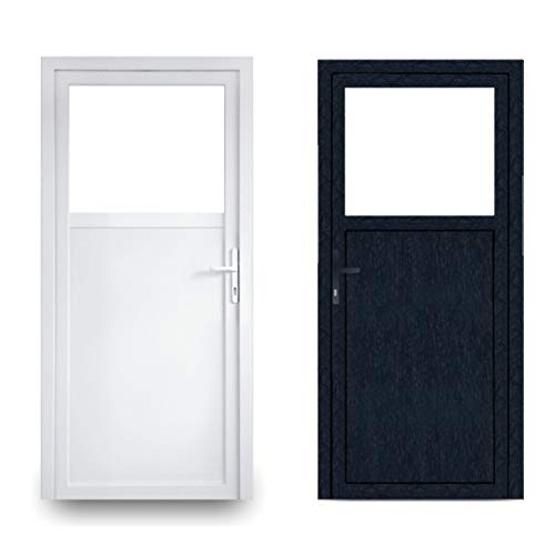 EcoLine Nebentür - Nebeneingangstür - Tür - 2-Fach, 1/3 Glas, 2/3 Füllung, außenöffnend innen: weiß/außen: anthrazit BxH: 1100 x 2000 mm DIN Rechts von JeCo