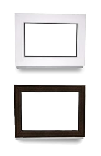 Kunststofffenster - Festverglasung - Fenster - innen weiß/außen dark oak - BxH: 75 x 45 cm - 750 x 450 mm - 2 fach Verglasung - 60 mm Profil von JeCo