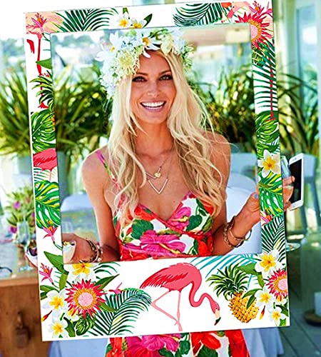 JeVenis 13 Stück Luau Photo Booth Props Frame Party Supplies Hawaiian Tropical Tiki Birthday Baby Shower Bridal Shower Wedding Decorations von JeVenis