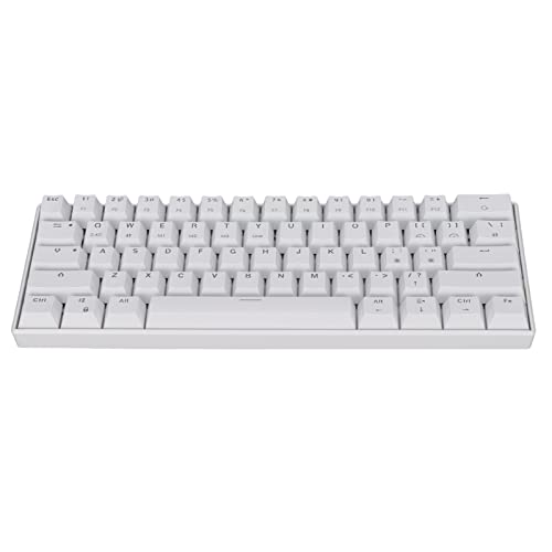 Jectse Gaming-Tastatur, 61 Tasten 2.4G Wireless Keyboard mit Typ-C-Schnittstelle und Keycap Puller, Weiße Mechanische Bluetooth-Tastatur für Home Office(Roter Schaft) von Jectse