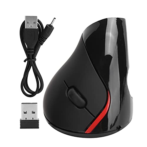 Jectse Optische Vertikale Maus Wireless ， 5D 2. Generation Gaming Office Computer Mäuse 1600DPI ， Ergonomisches Design ， 2,4 GHz Wireless-Technologie ， 3-Stufen-DPI ，(schwarz) von Jectse