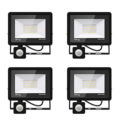 4*led strahler mit bewegungsmelder außen 30W,3000LM LED Strahler Außen mit Bewegungsmelder IP66 Scheinwerferled aussenstrahler bewegungsmelder Kaltes Weiß 6000K Außenstrahler LED Fluter Flutlicht von Jefedana