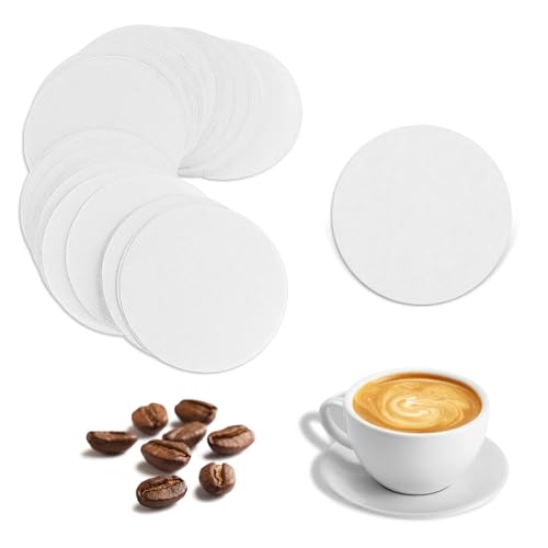 Jeffdad 400 Stück Kaffee Filterpapier Ersatzfilter, Kaffeefilter Rund Kaffeefilterpapier Espresso Papierfilter 64mm, Ersatz Filterpapier für Espressokocher Kaffeemaschine Espresso Siebträger(Weiß) von Jeffdad
