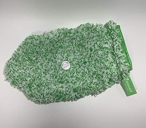 Jemako Reinigungshandschuh Langflor grüne Faser besonders saugfähig zur oberflächenschonenden Reinigung Mikrofaser Haushalt Auto von Jemako