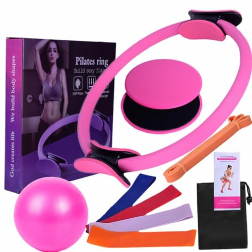 Jemora Pilates-Ausrüstung für Heimtraining, Pilates-Ring- und Ball-Set, Widerstandsbänder und mehr, perfekt für Heim-Pilates-Ausrüstung von Jemora