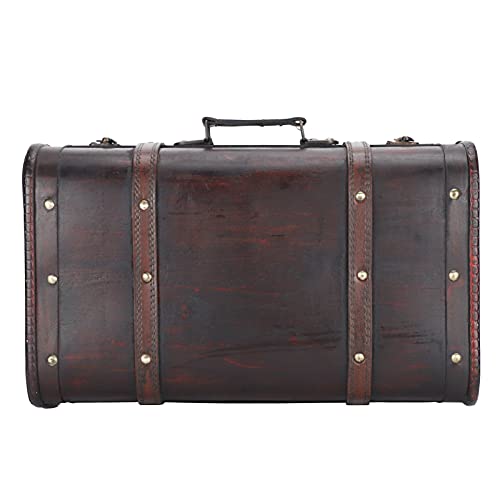 Jenngaoo Dekorativer Vintage Koffer, Antiker Holzkoffer mit Schnallenschloss Aufbewahrungstruhe für Fotografie Requisiten, Heimdekoration, 14,9 x 9,0 x 5,3 Zoll von Jenngaoo