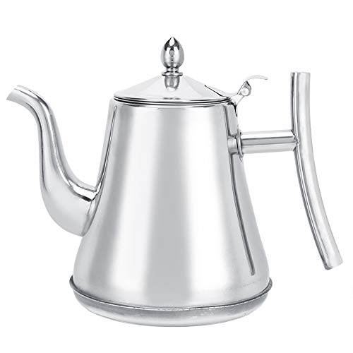Teekanne mit Siebeinsatz, Edelstahl Teekanne (mit Aufguss), neuartige polierte Edelstahl-Teekanne mit Deckel, verwendet für Bulk Tea Coffee Household Teapot(1.8L) von Jenngaoo