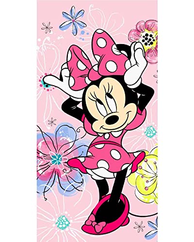 Jerry Fabrics Disney Minnie Mouse Duschtuch Strandtuch Badetuch 70 x 140 cm, Baumwolle , Mehrfarbig von Jerry Fabrics