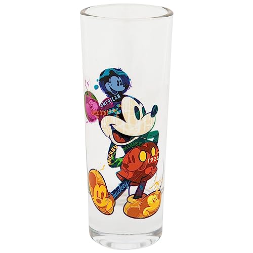 Jerry Leigh Mickey Mouse Collage Collage Colored Bottom Collection Schnapsglas von Jerry Leigh