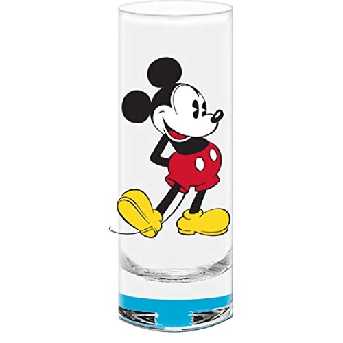 Jerry Leigh Schnapsglas mit blauem Boden, Motiv: Mickey Mouse von Jerry Leigh