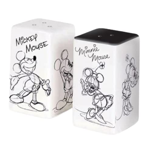 Jerry Leigh Sketched Black and White Salt and Pepper Shaker Set, Cute Disney Ceramic Shakers Kitchen Accessories and Decorations, Set of 2 von Jerry Leigh