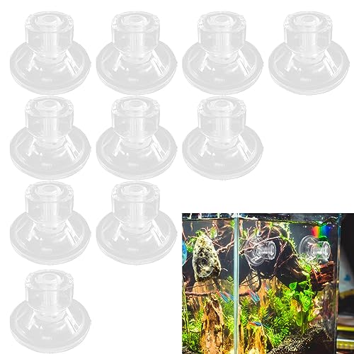 Jiakalamo 10 Stück Aquarium Saugnapf Clips, Leicht Saugnapf Haken Camping, Für Aquarium Heimtierbedarf Ersatz-Saugnapf Zum Aufhängen Zu Hause(Transparent) von Jiakalamo