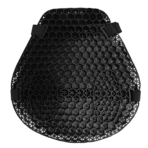 Jiawu Motorrad-Gel-Sitzkissen, Motorrad-Gel-Pad, 3D-Stoßdämpfungsmatten, reduziert Ermüdung, bequemes, atmungsaktives, kühlendes Mesh-Sitzpolster, groß für alle Motorräder, schwarz von Jiawu