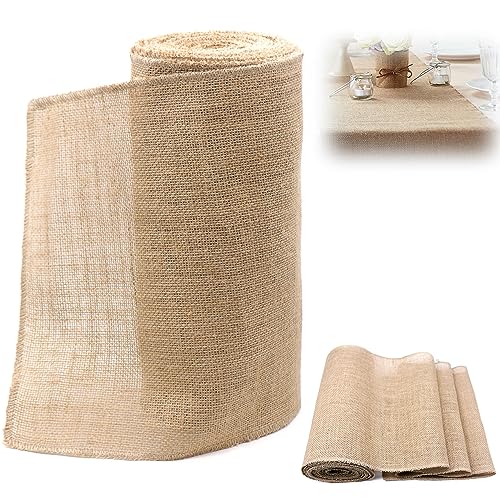 Jute Tischläufer, Juteband 15M*20CM, Tischdeko Hochzeit Jute Tischläufer, für Tischdekoration, Neujahr Weihnachten Events, Hochzeiten und Partys von JidRMC