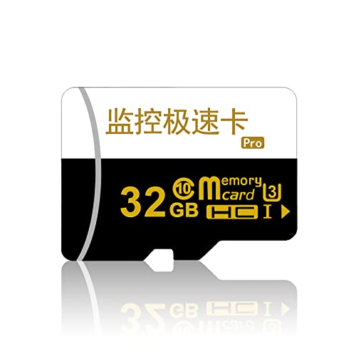 JideTech Micro SD Karte 32 GB, Geeignet für Android-Handys, Tablets, Speicherkartenkopie, PTZ PoE Überwachungskameraspeicher, Schwarz von JideTech