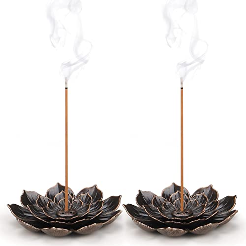 Räucherstäbchen Halter, 2 Stück Messing Lotus Halter, Lotus Weihrauchbrenner für Yoga Teehaus von JieGuanG