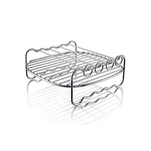 Air Fryer Rack-_HD9904/00 Doppellagiger Regal Spieß RackAir Friteuse Grill mit Spießen Zubehör Mehrzweck-Edelstahl Airfryer Grillrost (17.8cm) von Jilijia