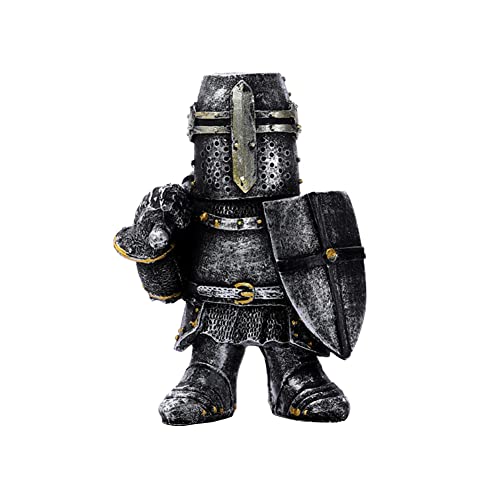 Jilijia Mini Ritter Statuen Ornamente, Resin Knight Gnom Guard Garden Skulpture, Mittelalter Ritter Rüstung Gothic Statue, Templer Figur Ornamente Ritter in Rüstung von Jilijia