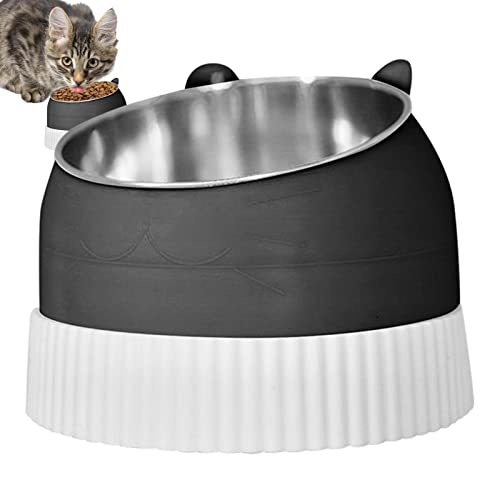 Erhöhte Futternäpfe für Katzen - Schnurrhaarfreundlicher Anti-Erbrechen-Katzenteller mit 15-Grad-Neigung - Wide Shallow Cat Bowl-Raised Cat Food Bowl, Food & Water Flat Cat Dish Jimtuze von Jimtuze